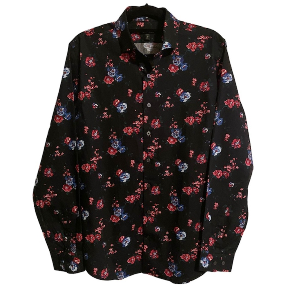 NEW Express Formal Floral Long Sleeve Button Down